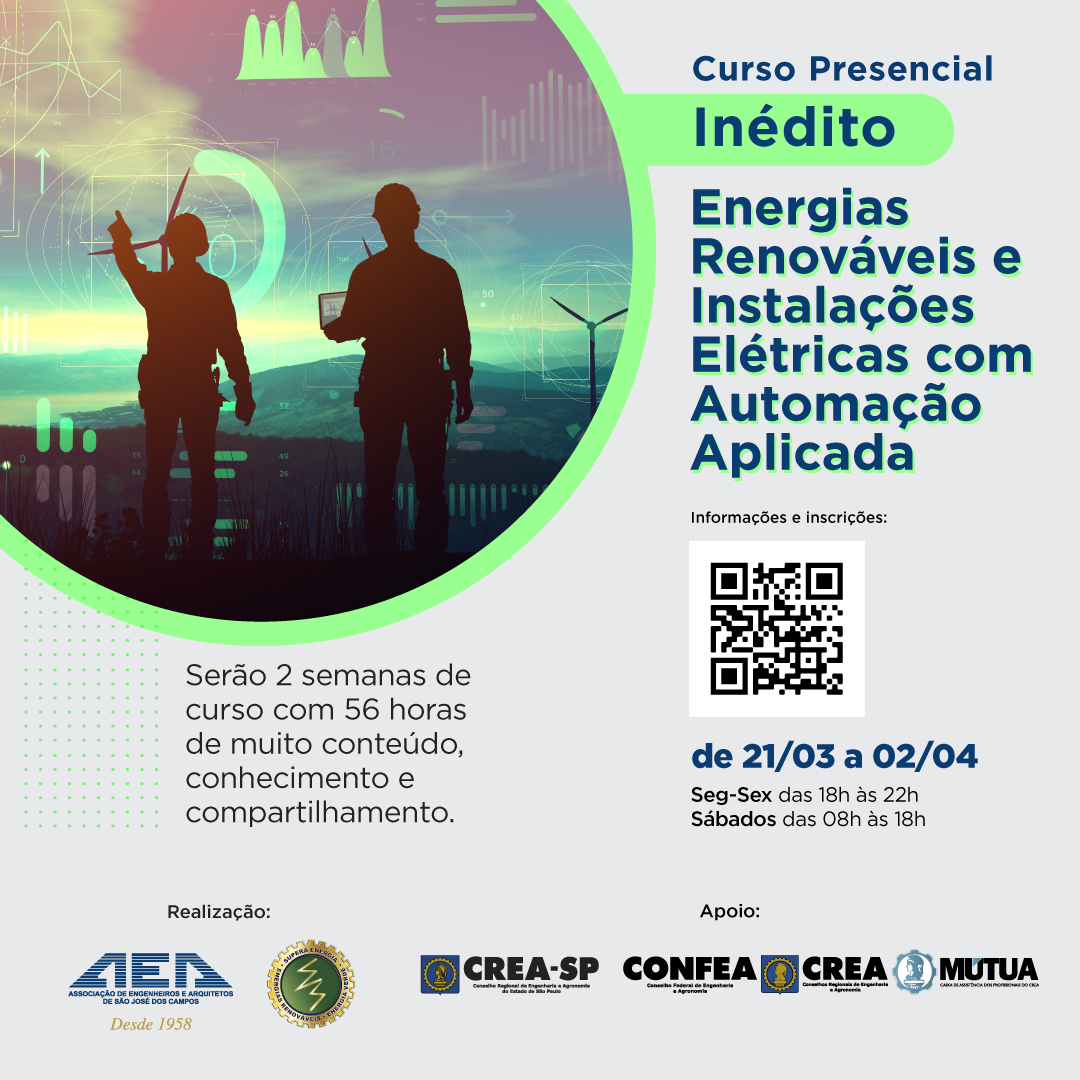 Curso Presencial Energias Renováveis e Instalações Elétricas com Automação  Aplicada | AEA SJC